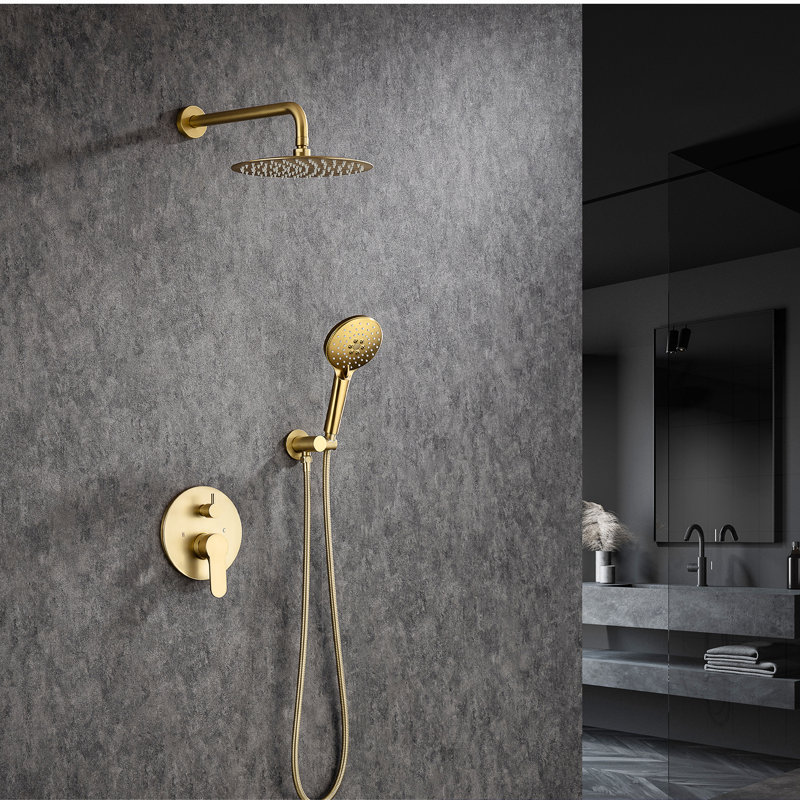 Robinet de douche à pression équilibrée avec valve brute Rainlex Rainlex, Or brossé