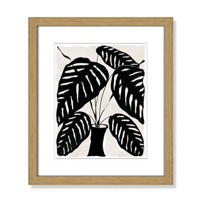 Black and White Potted Plant I Print