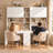86.6'' H Bookcase with Desk, Open Shelves, 4 Storage Cabinets and 6 Drawers