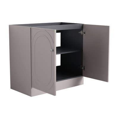 Meuble-lavabo 36 po avec fermeture en douceur - Contreplaqué kaki moderne Économiseur d'espace généreux non inclus Panneau de porte polyvalent exclu