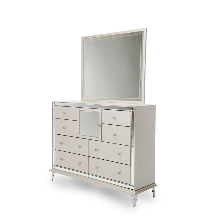 Super Glam Mirrored Nine Drawer Dresser 51.5 X 21 X 36 – Tacoma