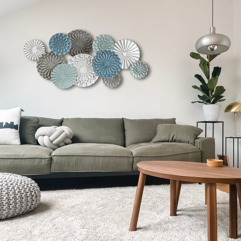 Multi-Color Metal Abstract Flower Wall Decor