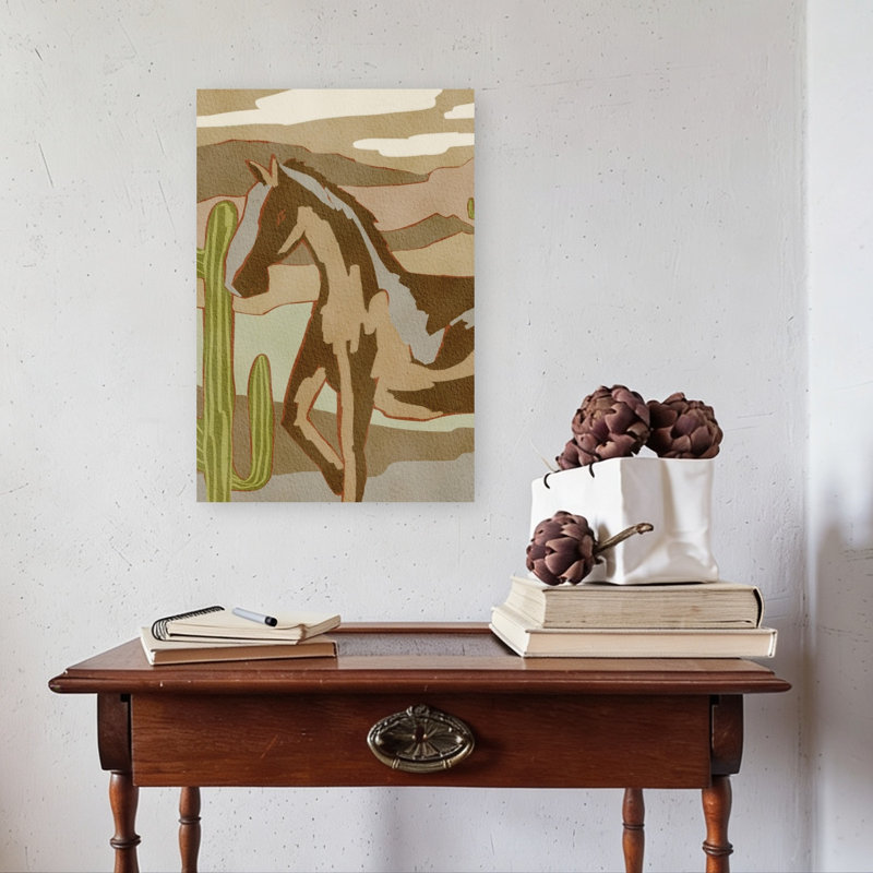Art sauvage, paysage sauvage, cheval sauvage, cactus