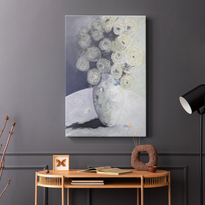 Vase vert avec fleurs jaunes - Cavas enveloppés de galerie