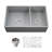 Houzer 33 in Fireclay Apron Front 60/40 Double Small Right Sink w/ Strainer,Grids-102787568