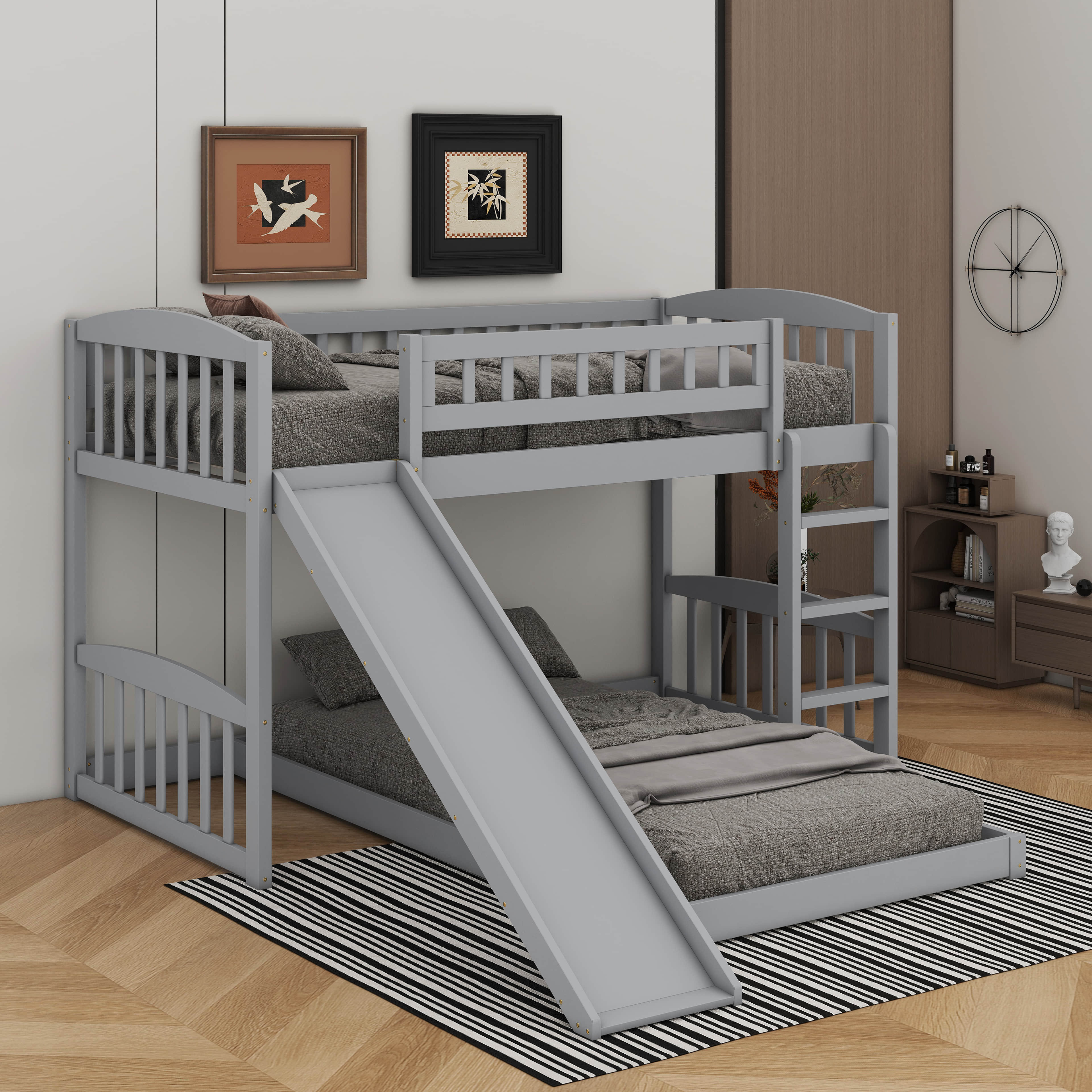 Harriet Bee Twin Over Twin Bunk Bed With Slide And Ladder - Wayfair Canada