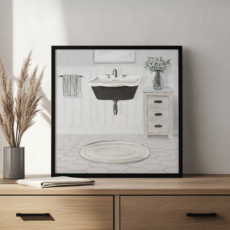 «Bathroom Scene I» par Masey St. Studios, reproduction d'art, 30 W x 30 H, Brown, Framed Print
