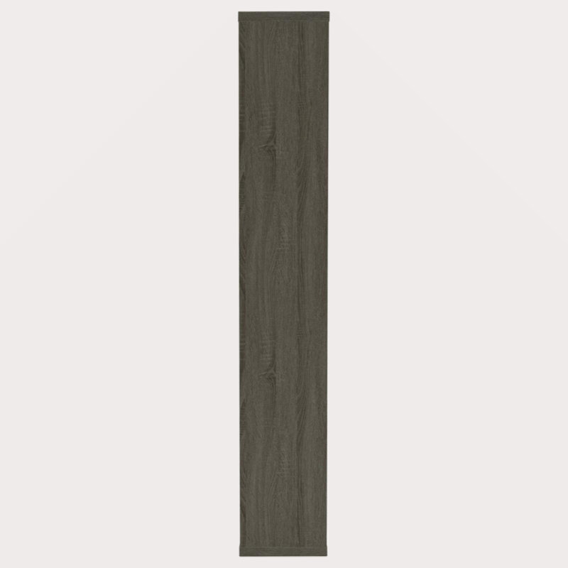 Oak 10-Shelf Open Back Bookcase, Grey