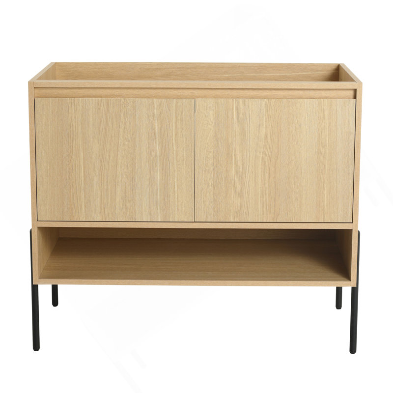Meuble-lavabo autoportant 36 po et 2 portes d'armoire à fermeture en douceur - sans le lavabo