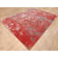Tapis oriental noué à la main 8 pi x 10 pi rouge, moderne, tissé népalais, en laine et en soie à base de plantes BB0CA5B5C01C4D4B84506A17F90FF713