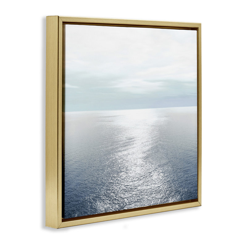Ocean Ripples Scenery, Metallic Gold Floater Frame, 25" H x 25" W