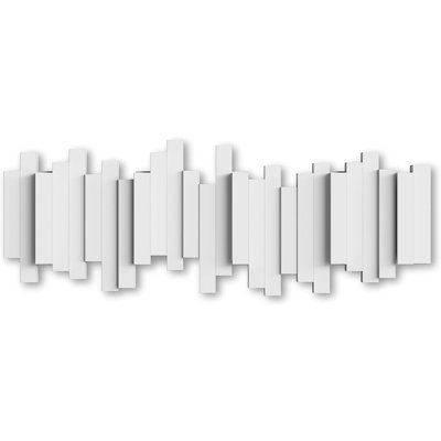 5-Hook Wall Mounted Coat Rack, Flip Down Hooks for Entryway, Bedroom, Office