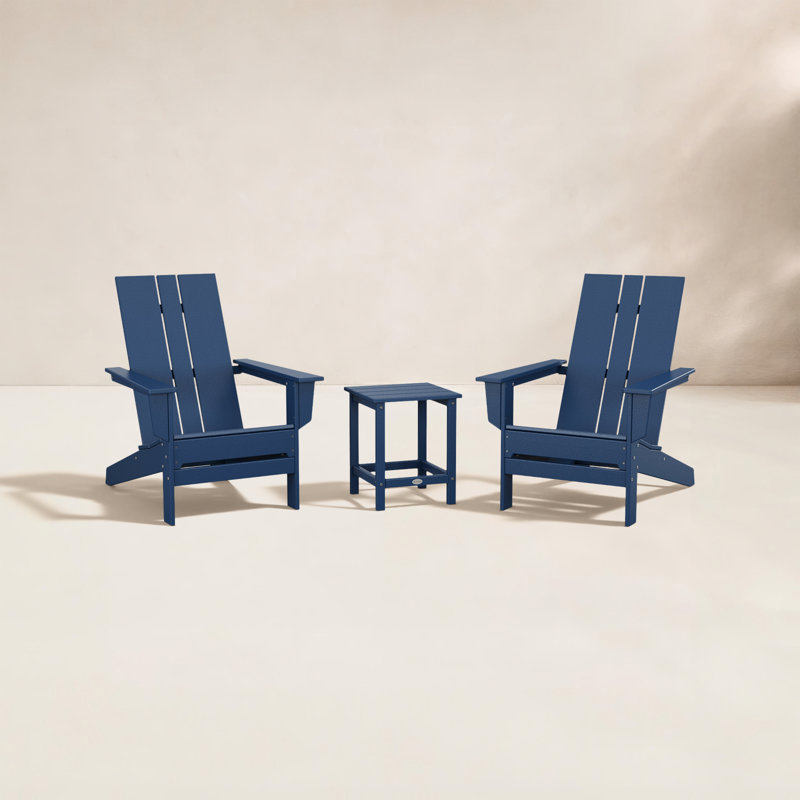 Chaise Adirondack d'extérieur avec table POLYWOOD x, Marine