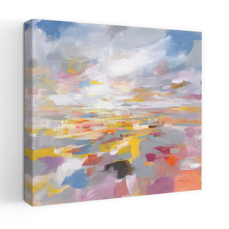 Contemporain terre colorée avec art abstrait bleu, H 24 po x l 24 po