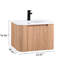 Meuble-lavabo mural 24 po, profil courbé avec finition en bois naturel, lavabo en marbre de culture, tiroir spacieux pour le rangement des cosmétiques - conception intégrée en pouces, bois à texture ondulée, fermeture en douceur-1476024670