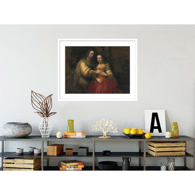 La fiancée juive par Rembrandt van Rijn - Estampe numérique encadrée