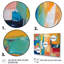 «Vibrant Cubist Colourfields - Blue», art mural moderne 4 pièces-544474434-544474429