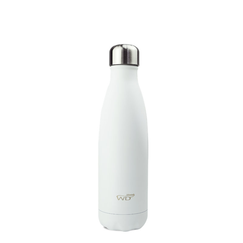 16,9 oz. WD Lifestyle Bouteille d'eau isolée en acier inoxydable, Blanc