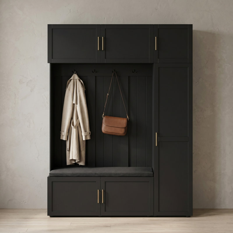 4-in-1 Hall Tree, Antique Black