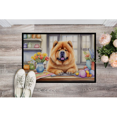 Decorating Easter Chow Chow Doormat