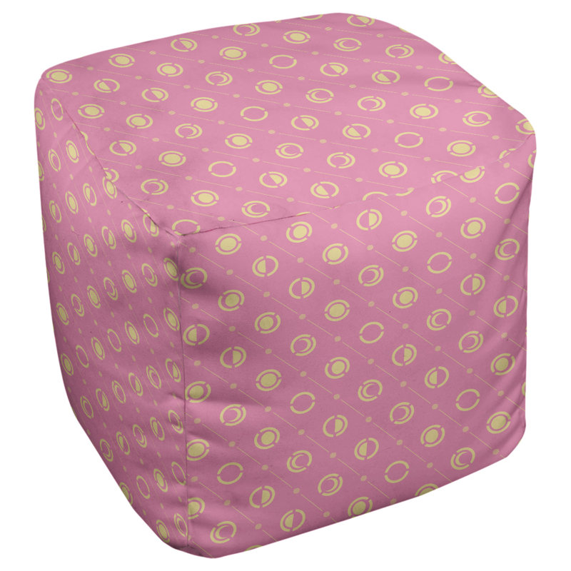 Repose-pieds à cubes à deux phases de couleur lune, Rose / jaune