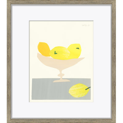 «Still Life Series - Lemons» par Susan Hables - peinture encadrée