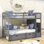 Lit superposé simple en bois avec tablettes Ikher par Harriet Bee-596924843