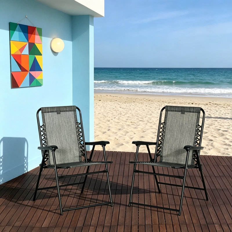 Ensemble de 2 chaises de patio pliantes, Blanc