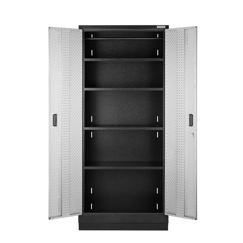 Premier Pre-assembled 84" Tall Cabinet, Black/Gray