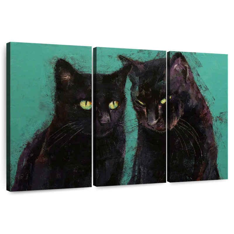Two Black Cats, 42" H x 65" W