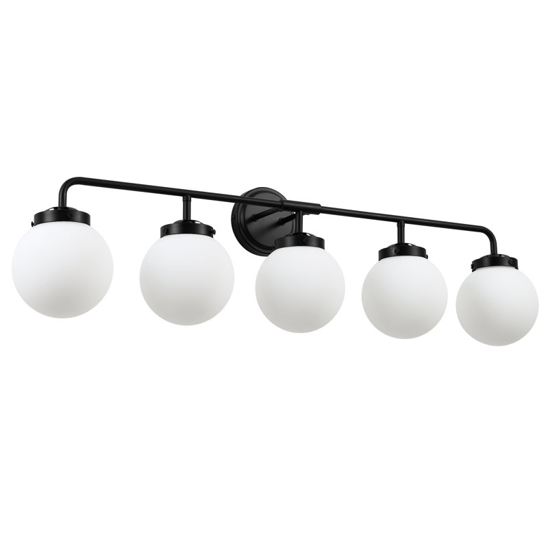 Éclairage pour meuble-lavabo à intensité variable Jaxon, ampoules non incluses, 5, Noir mat