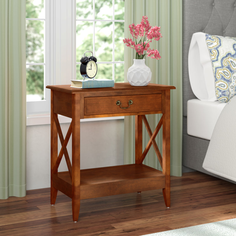 Trost 23.5'' W Solid Wood Nightstand, Brown