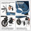 Poussette pliante pour animaux 3 roues, poussette pliable pour chien avec guidon réglable et fenêtre en filet-93284060