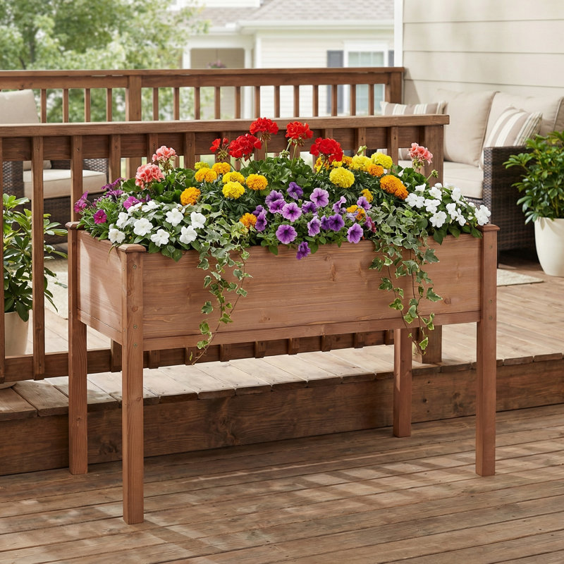 Lit de jardin surélevé surélevé en bois avec pieds pour légumes, herbes et fleurs d'extérieur | Idée de cadeau
