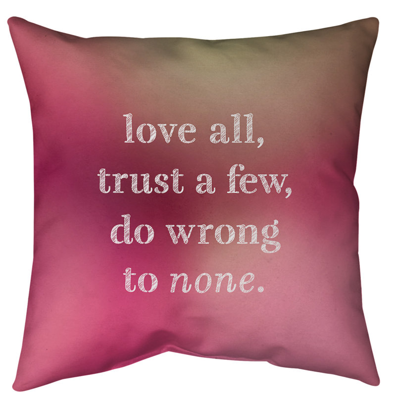 Do No Wrong Indoor/Outdoor Throw Pillow, 16" x 16", Pink Glow
