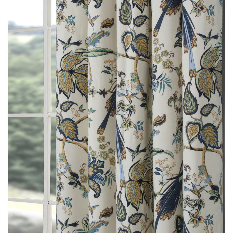 Cabragh Pencil Pleat Room Darkening Curtains, 229 W x 183 D cm, Blue