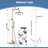 49"-65"H Wall Mounted 304 Stainless Steel Rust-free Outdoor Shower with Handheld Shower with 10-Inch Rainfall Shower Head-87940857
