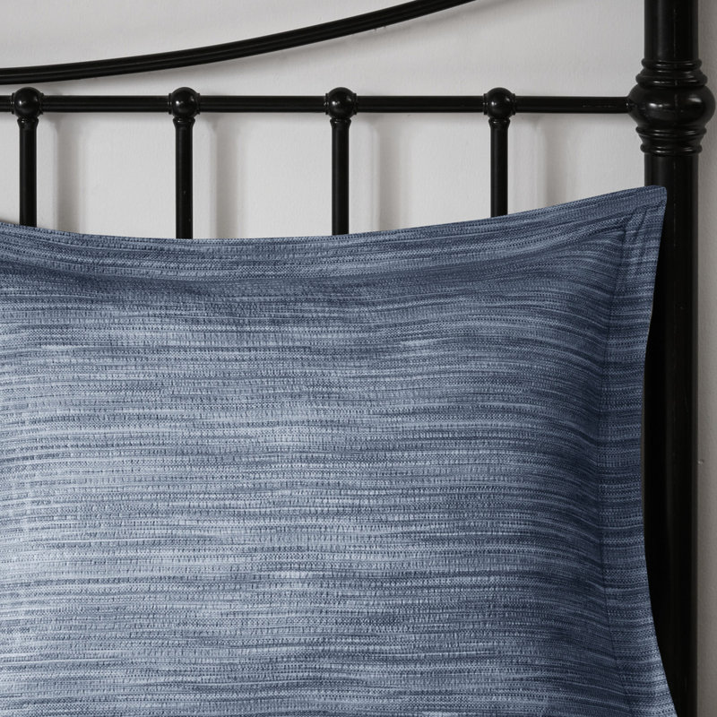 Édredon grand bleu marine 7 pièces - imprimé en tissu gaufré, Grand édredon et 6 pièces supplémentaires, Marine
