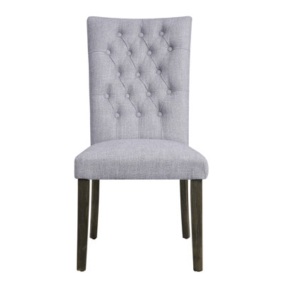 Ensemble de 2 chaises d'appoint en lin gris et chêne gris
