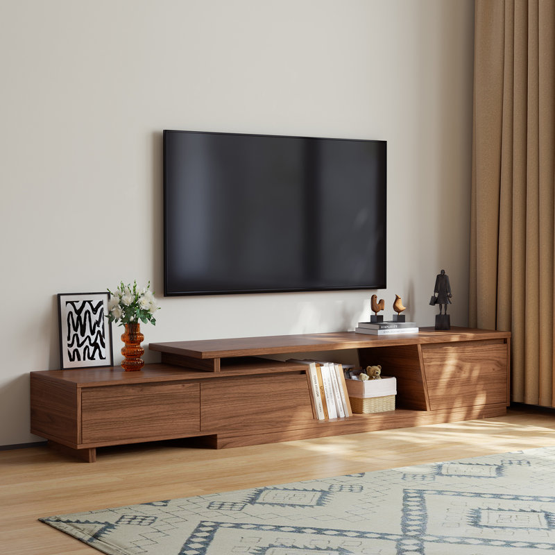 Modern Extendable TV Stand with Drawer and Cabinet Storage