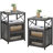Kempst Nightstand Set 2, Small Bedside Table with Drawers, Narrow Side End Table with Open Shelf, 2 Drawer Dresser for Bedroom/Living Room/Dorms-508203563-477887918