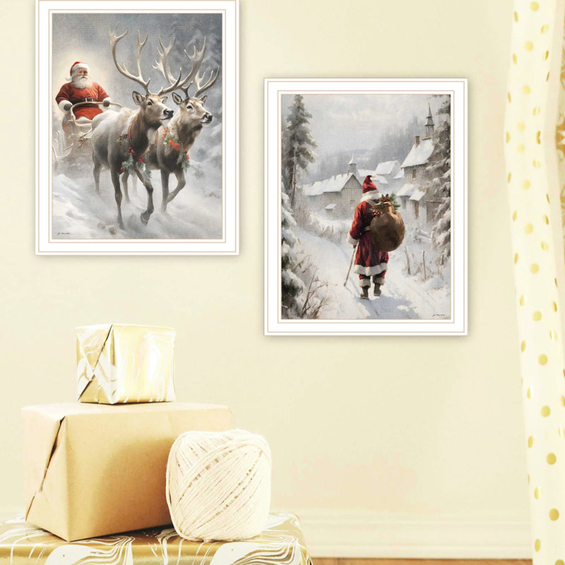Décoration murale de Noël pour la maison. Salon, chambre à coucher. «Multicolor Wood + Paper Print» par Jo 2 On Of Art