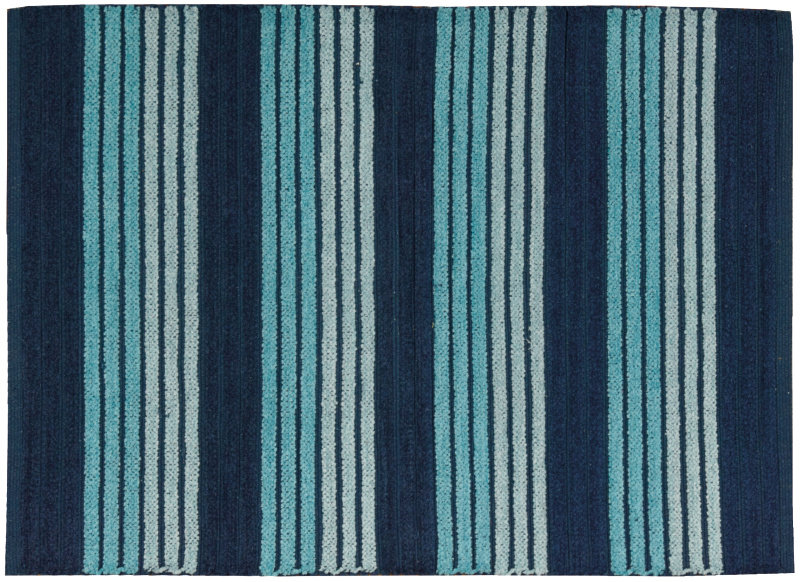 Sahrad Striped Outdoor Doormat, 27" H x 45" W x 0.4" D, Blue