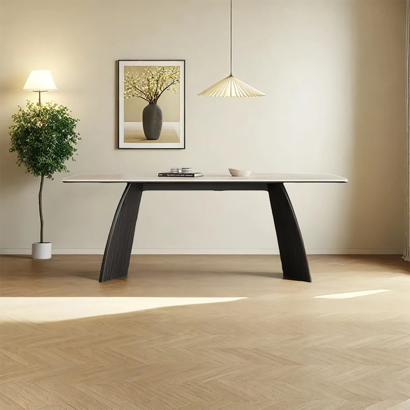 Modern art rectangular dining table, 29.52"H x 55.11"L x 31.49"W