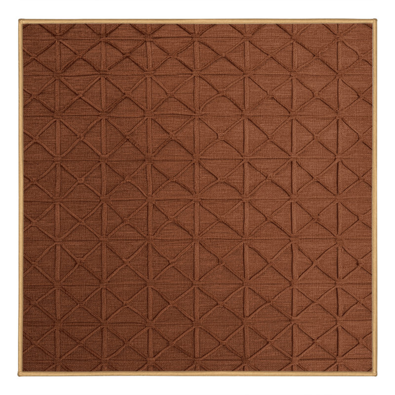 Tapis brun treillis lavable à la machine, Carré 4 pi