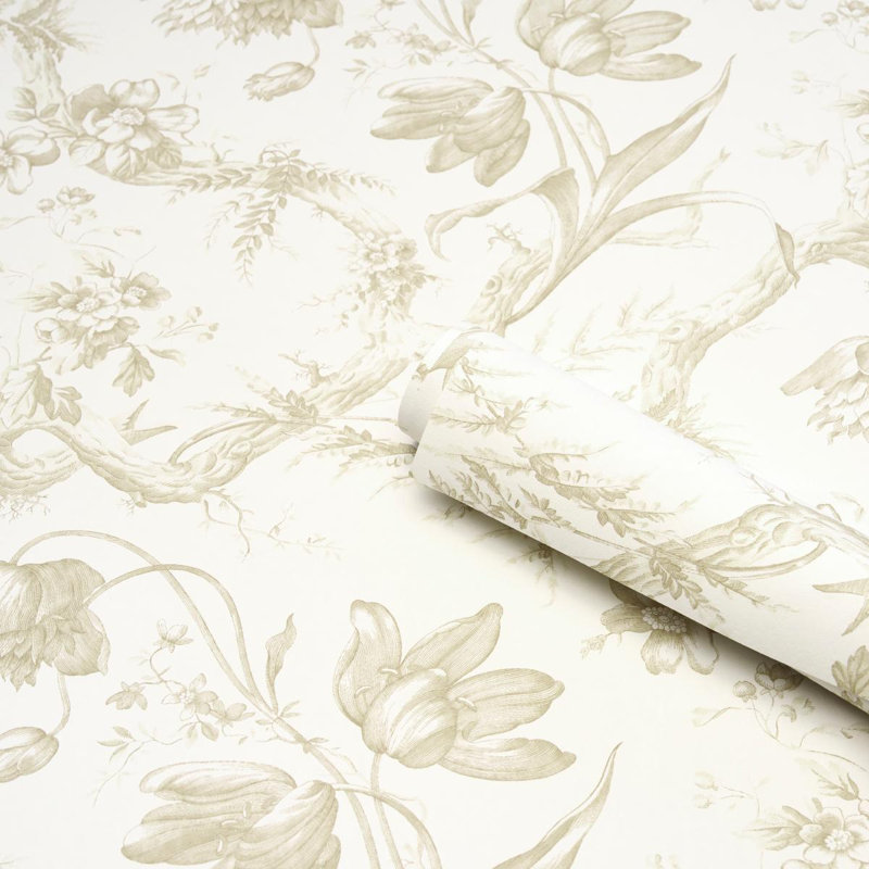 Toile De Fleurs Wallpaper, Birch