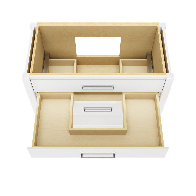 Kiawah Three-Drawer Single Bath Vanity, Pure White, Polished Chrome, 42"