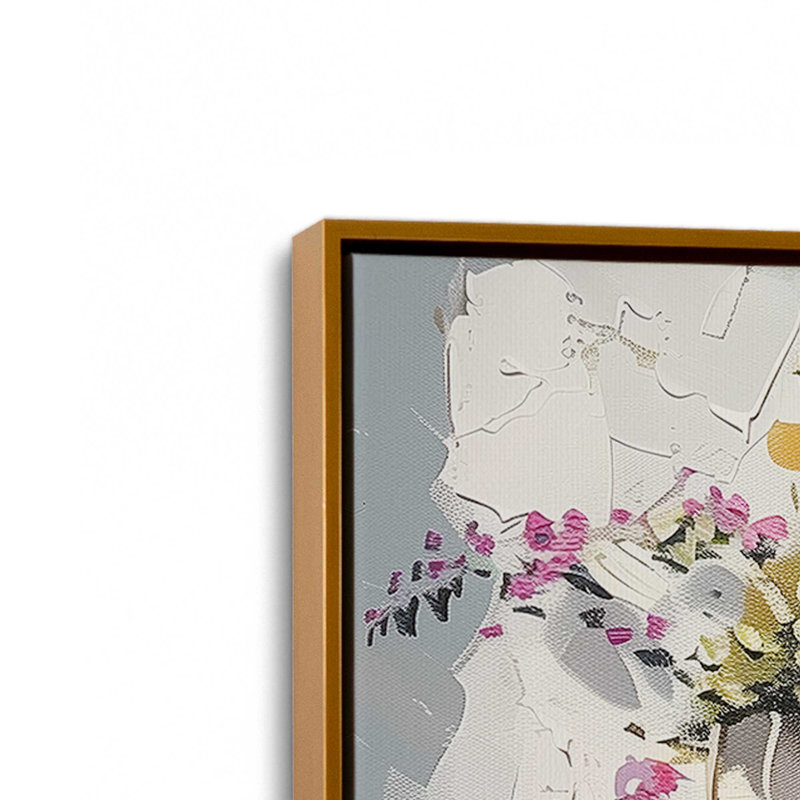 Impression sur toile Bougainville Break, 12 po x 18 po, Cadre flottant doré poli