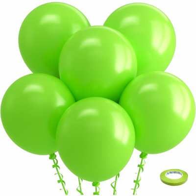 Lime Green Balloons 18 Inch- 30 Pack Large Thick Green Balloons Big Round Light Green Latex Balloons For Birthday Bridal Shower Dinosaur Jungle Party Decoration