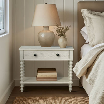 Grande table de chevet Beckett, crème antique